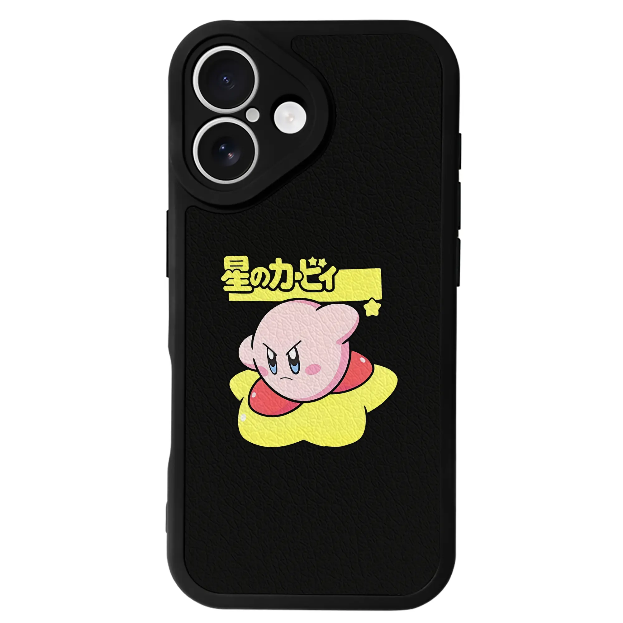 星のカービィ グッズ カービィ - IPhone 16シリーズ対応 ・ シリコンスマホケース ・ レザー調 ・ 高精度フィット ・ 耐衝撃 ・ ワイヤレス充電対応 ・ 精密カット